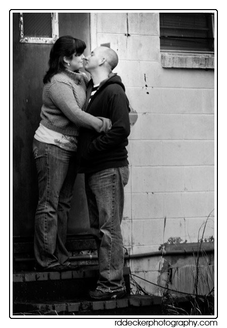 An urban twist to the engagement photo.