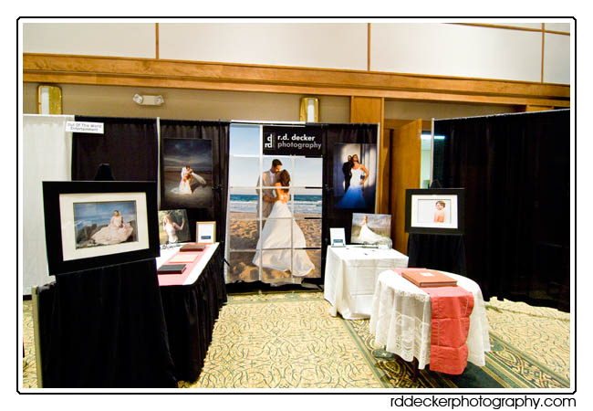 R. D. Decker Photography bridal show booth, New Bern, North Carolina.